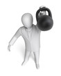 Whiteman lifting weight. 3D concept Whiteman lifting weight. 3D concept