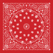 Bandana design in red and white