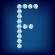 Vector Diamond alphabet. Letter F Vector Diamond alphabet. Letter F