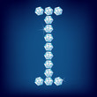 Vector Diamond alphabet. Letter I Vector Diamond alphabet. Letter I