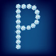 Vector Diamond alphabet. Letter P Vector Diamond alphabet. Letter P
