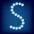 Vector Diamond alphabet. Lette S Vector Diamond alphabet. Lette S