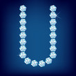 Vector Diamond alphabet. Lette U Vector Diamond alphabet. Lette U