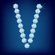 Vector Diamond alphabet. Lette V Vector Diamond alphabet. Lette V