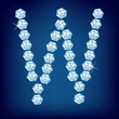 Vector Diamond alphabet. Lette W Vector Diamond alphabet. Lette W