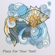 vector abstract fish on splash of water vector abstract fish on splash of water