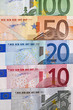 Row of Euro bills Row of Euro bills