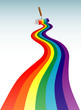 Rainbow line with paint roller. Vector illustration. Rainbow line with paint roller. Vector illustration.