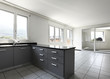 Photo: new apartment, kitchen view tiled floor new apartment, kitchen view tiled floor