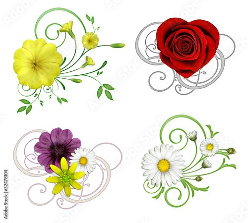 Illustration: Bütenset mit Ornamenten Bütenset mit Ornamenten