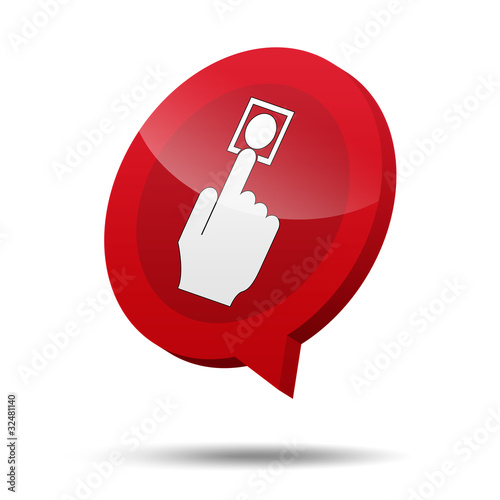 Illustration: Icono 3d boton de alarma Icono 3d boton de alarma