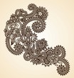 Hand-drawn abstract henna mendie design element