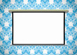 Empty projection screen on the wallpaper background