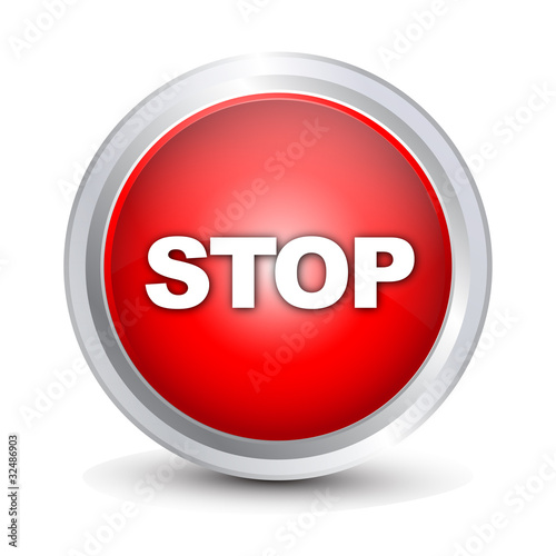 Vector: stop sign.button. stop sign.button.