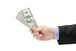 Hand holding US dollars Hand holding US dollars