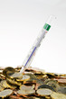 Eurogeld und Thermometer