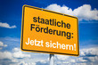 Ortsschild mit Förderung