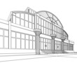 wireframe of office building