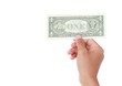 money with hand isolated on white