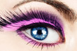 Photo: Macro of eye with fake eyelashes. Macro of eye with fake eyelashes.