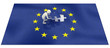 3d man finalizing European Union flag puzzle