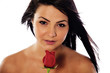 Young woman with rose