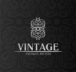 Vintage decor label ornament background emblem