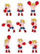 Vektor: cartoon boxer icon set cartoon boxer icon set