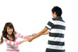 Happy young couple having fun,