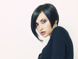 Beautiful woman with short hairstyle Beautiful woman with short hairstyle