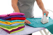 housewife is doing the ironing