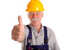 Handwerker mit Daumen nach oben