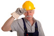 Handwerker grüßt