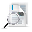 Newspaper with magnifying glass