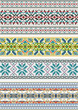 four different vector snowflakes knitting patterns