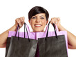 Foto: Pretty woman with shopping bags is so happy Pretty woman with shopping bags is so happy