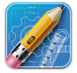 Vector technical drawing square XXL icon Vector technical drawing square XXL icon