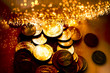 Fiber optics background with lots of light spots