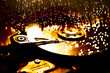 Fiber optics background with lots of light spots