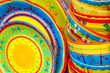 colorful artisan plates and bowls
