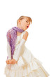 Singing little girl in ball dress