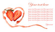 Strawberry heart isolated on white.