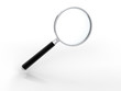 3d rendered black isolated magnifier
