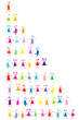 Set of stylized colored kids