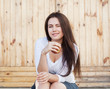 Photo: Pretty girl with apple Pretty girl with apple