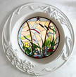 Stained glass window.
