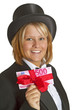 Frau mit Chapeau Claque