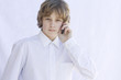 Portrait of a young man talking on the phone Portrait of a young man talking on the phone