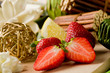 Dessert di Fragole su Tagliere di legno