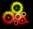 Glowing techno gears
